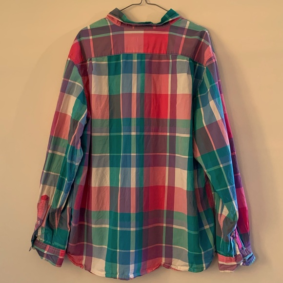 Turquoise/Pink Button Down Shirt - XXL - Picture 4 of 4